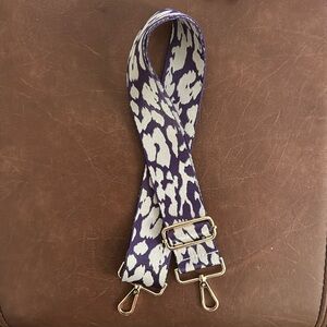 Purple and Beige Leopard Bag Strap